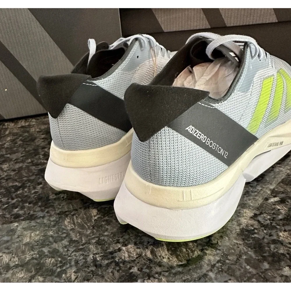 Adidas Adizero Boston 12 M Mens Running Shoes Wonder Blue Lucid Lemon ID4233